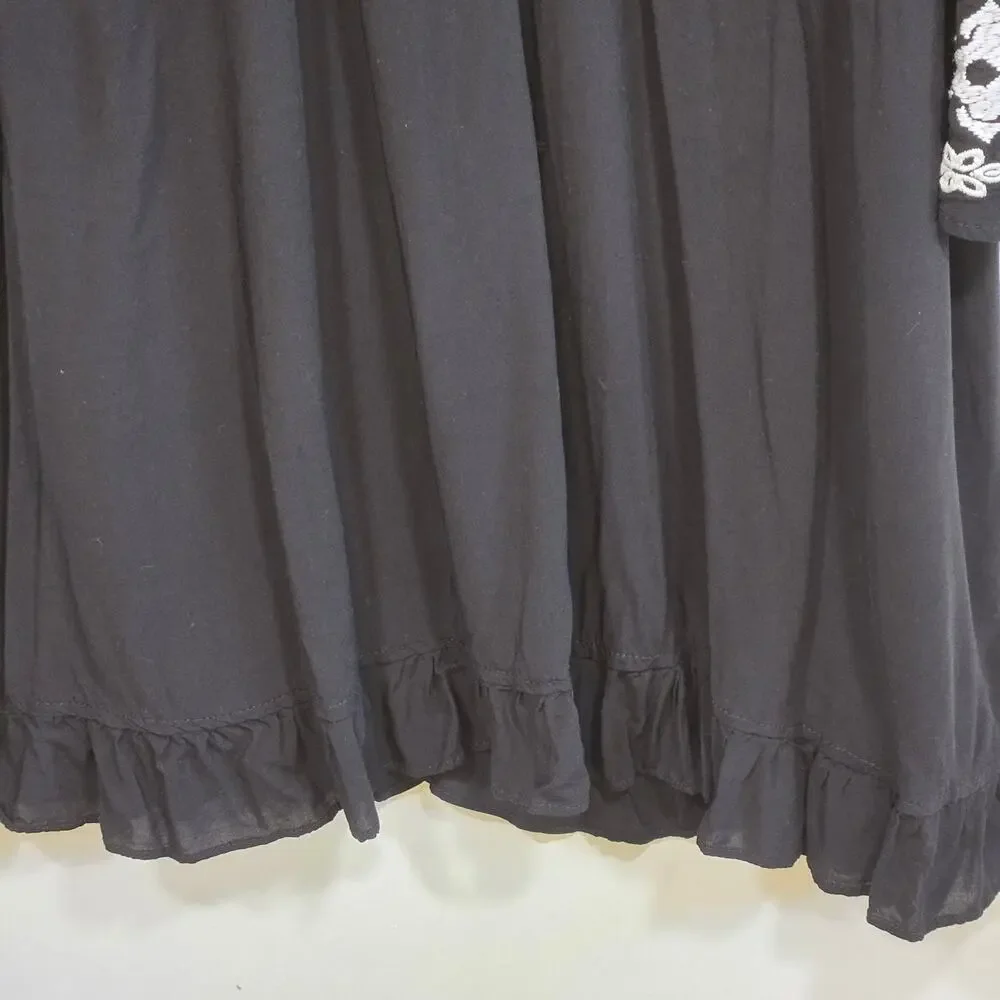 Stetson Black With White Embroidery Dress. Size Large - Picture 7 of 10